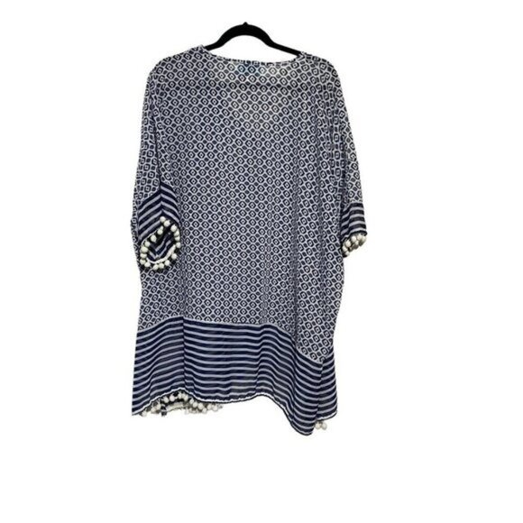 Romeo Juliet Couture Women's Tunic Swimsuit Cover-Up Blue Size S - Picture 3 of 4